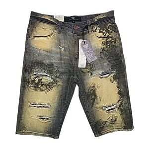 Jordan Craig Shorts Men Sz 32 Stretch Distressed Denim Legacy Edition 13" Inseam